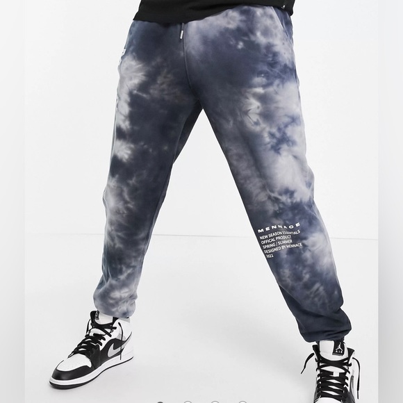 Mennace Marble Tie Dye Oversized Joggers - Picture 1 of 10